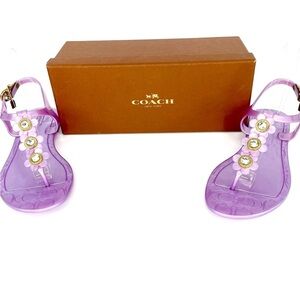 Coach Purple Sandals with Floral Accents
